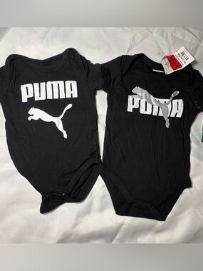 Puma Baby Onesie Bundle 3-6M Black Logo NWT + Like New